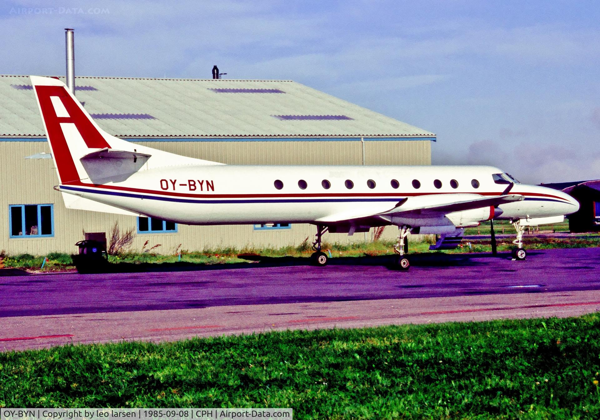 OY-BYN, 1973 Swearingen SA-226TC Merlin II C/N TC.204, Copenhagen 8.9.1985