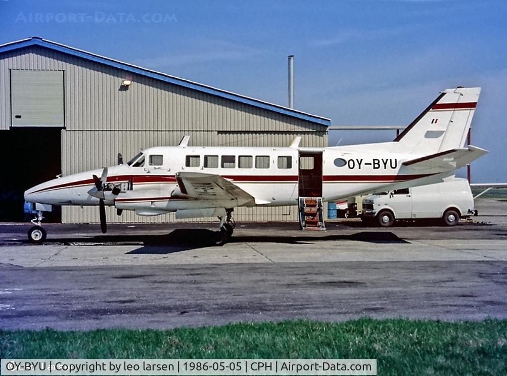 OY-BYU, 1969 Beech 99 Airliner C/N U-57, Copenhagen 5.5.1986