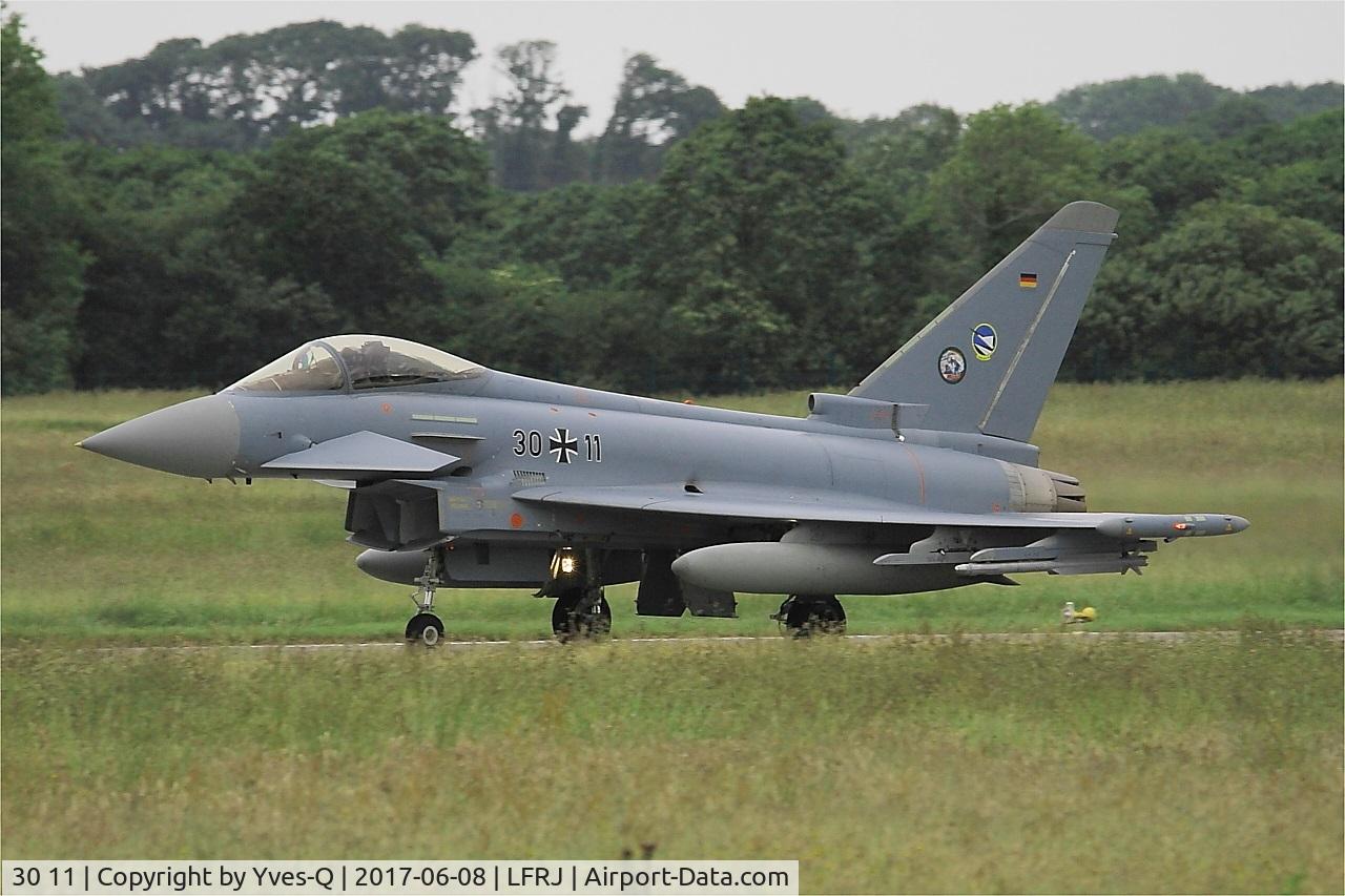30 11, Eurofighter EF-2000 Typhoon S C/N GS005, Eurofighter EF-2000 Typhoon S, Landing rwy 26, Landivisiau Naval Air Base (LFRJ) Tiger Meet 2017