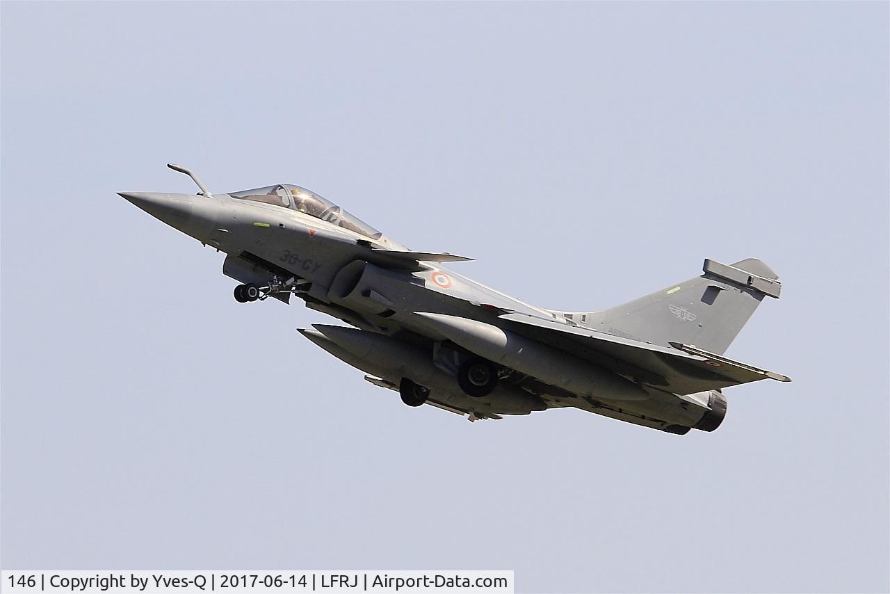 146, Dassault Rafale C C/N 146, Dassault Rafale C, Take off rwy 08, Landivisiau Naval Air Base (LFRJ) Tiger Meet 2017