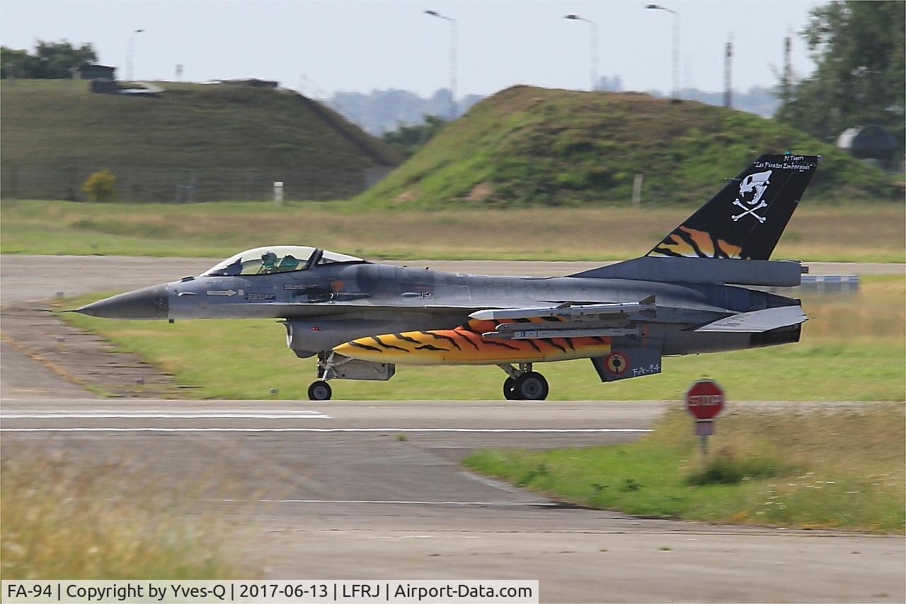 FA-94, SABCA F-16AM Fighting Falcon C/N 6H-94, SABCA F-16AM Fighting Falcon, Take off run rwy 08, Landivisiau Naval Air Base (LFRJ) Tiger Meet 2017
