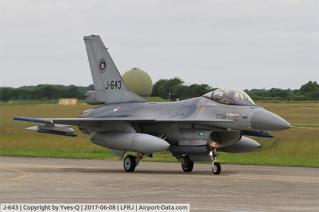 J-643, 1980 Fokker F-16AM Fighting Falcon C/N 6D-75, Fokker F-16AM Fighting Falcon, Taxiing to flight line, Landivisiau Naval Air Base (LFRJ) Tiger Meet 2017