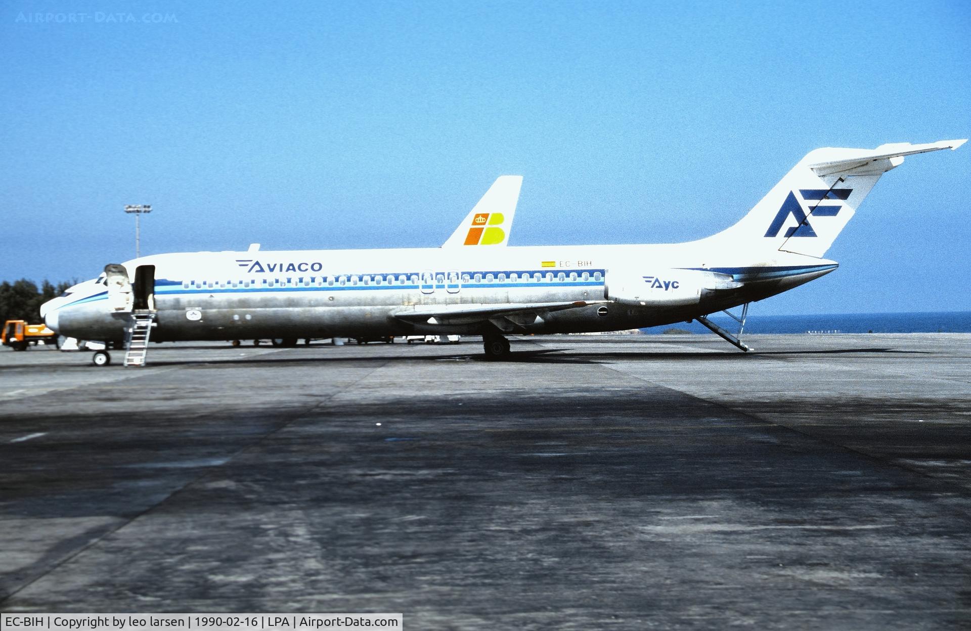 EC-BIH, 1967 Douglas DC-9-32 C/N 47076, Las Palmas 16.2.1990