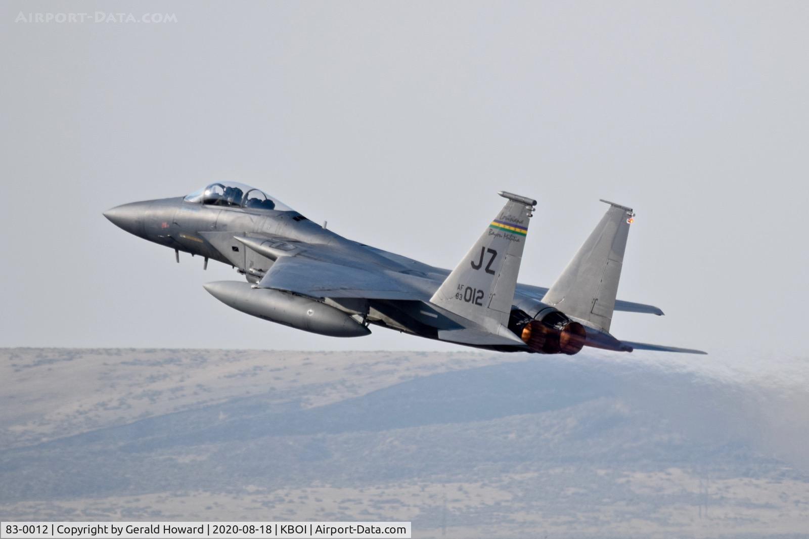 83-0012, 1983 McDonnell Douglas F-15C Eagle C/N 0858/C272, Departing BOI.159th FW 