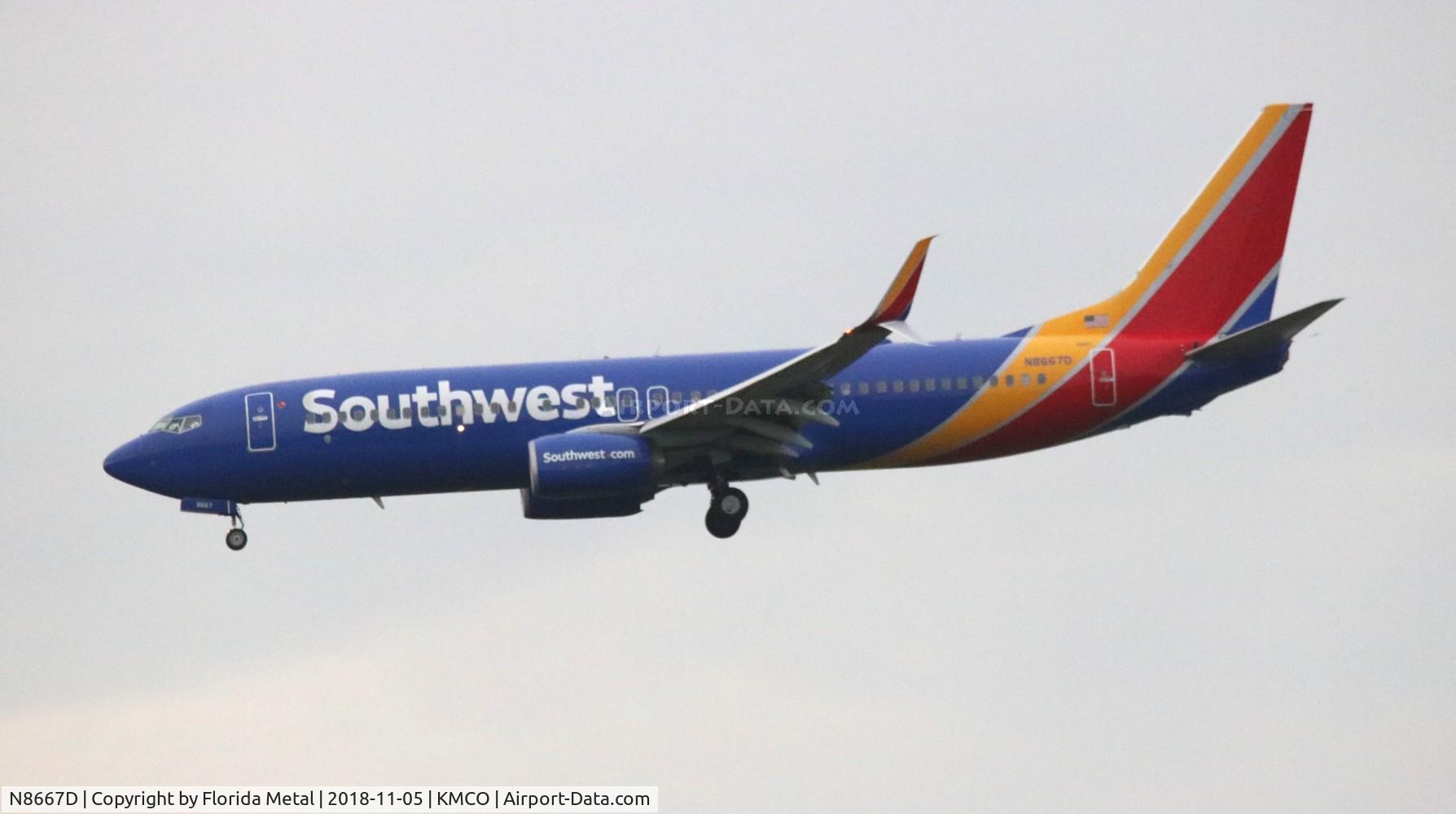 N8667D, 2015 Boeing 737-8H4 C/N 36657, WN 737-800