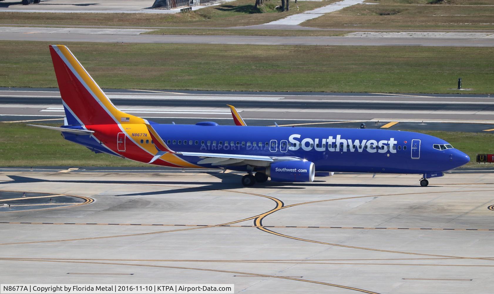 N8677A, 2016 Boeing 737-8H4 C/N 36650, WN 737-800