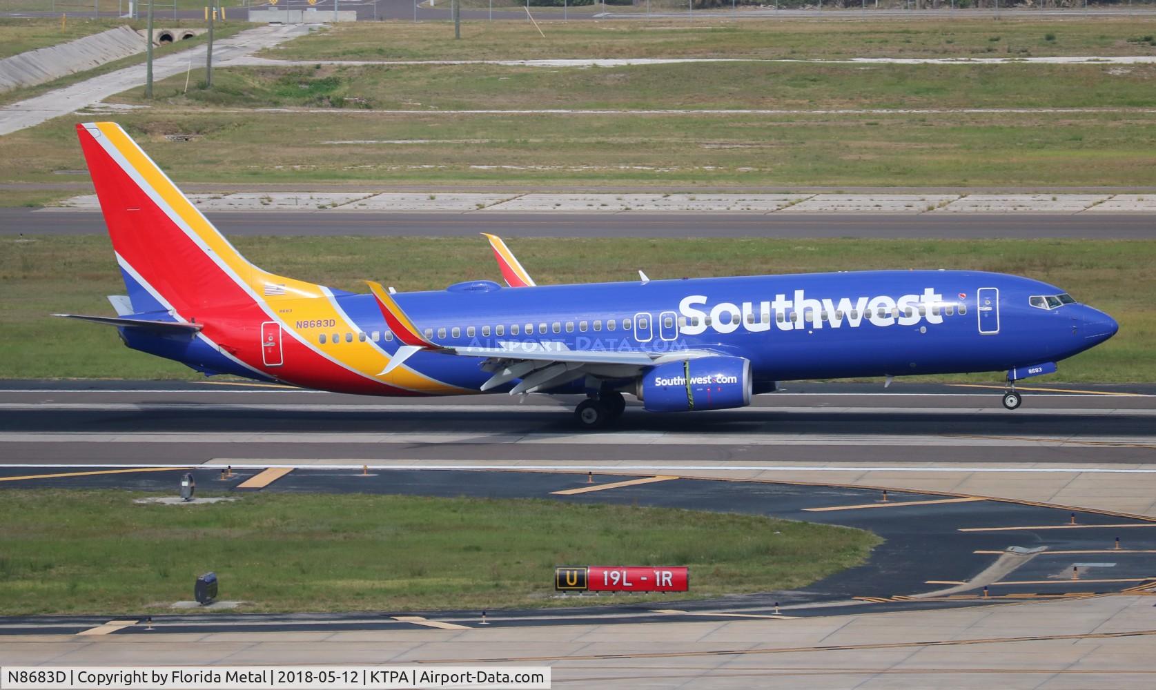 N8683D, 2016 Boeing 737-8H4 C/N 36738, WN 737-800
