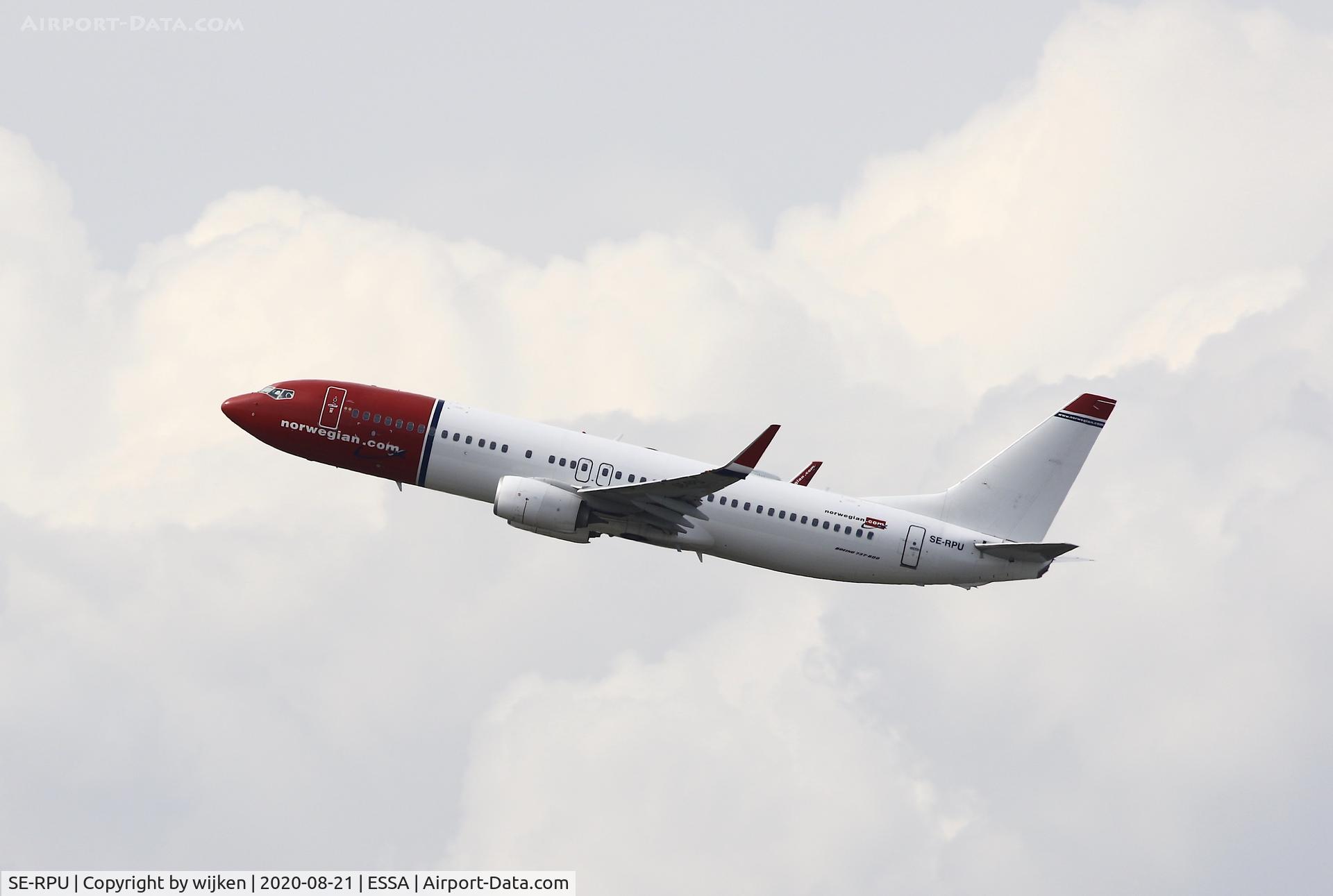 SE-RPU, 2015 Boeing 737-8JP C/N 42078, RWY 19R