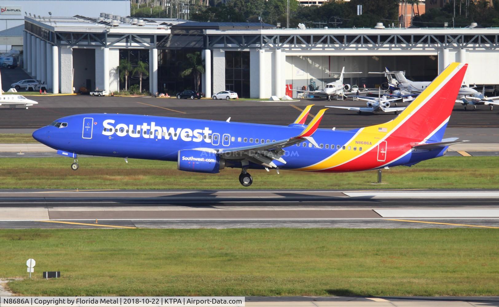 N8686A, 2016 Boeing 737-8H4 C/N 36938, WN 737-800