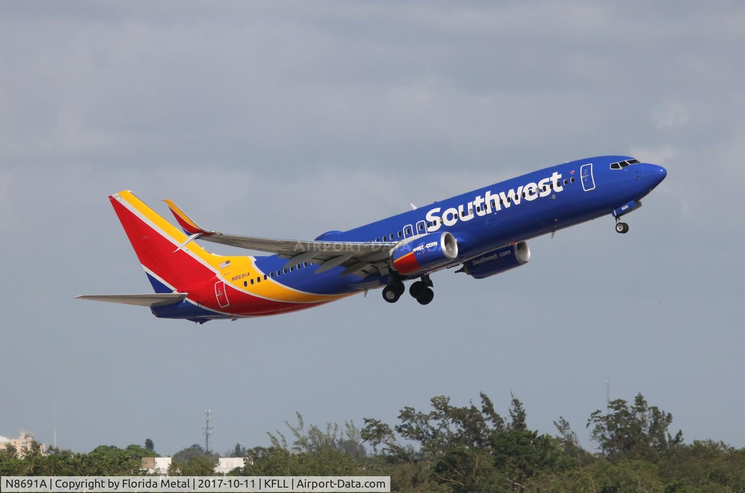 N8691A, 2016 Boeing 737-8H4 C/N 36945, WN 737-800