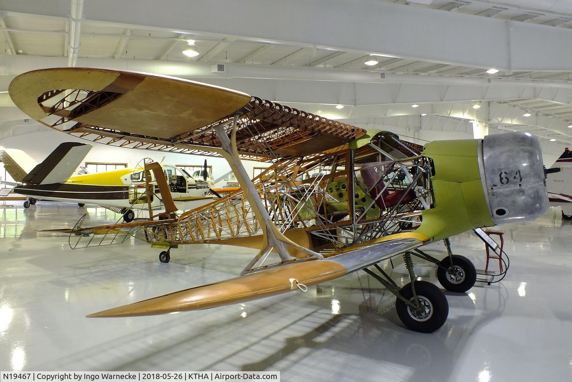 N19467, 1938 Beech E17L C/N 231, Beechcraft E17L Staggerwing (minus outer skin) at the Beechcraft Heritage Museum, Tullahoma TN
