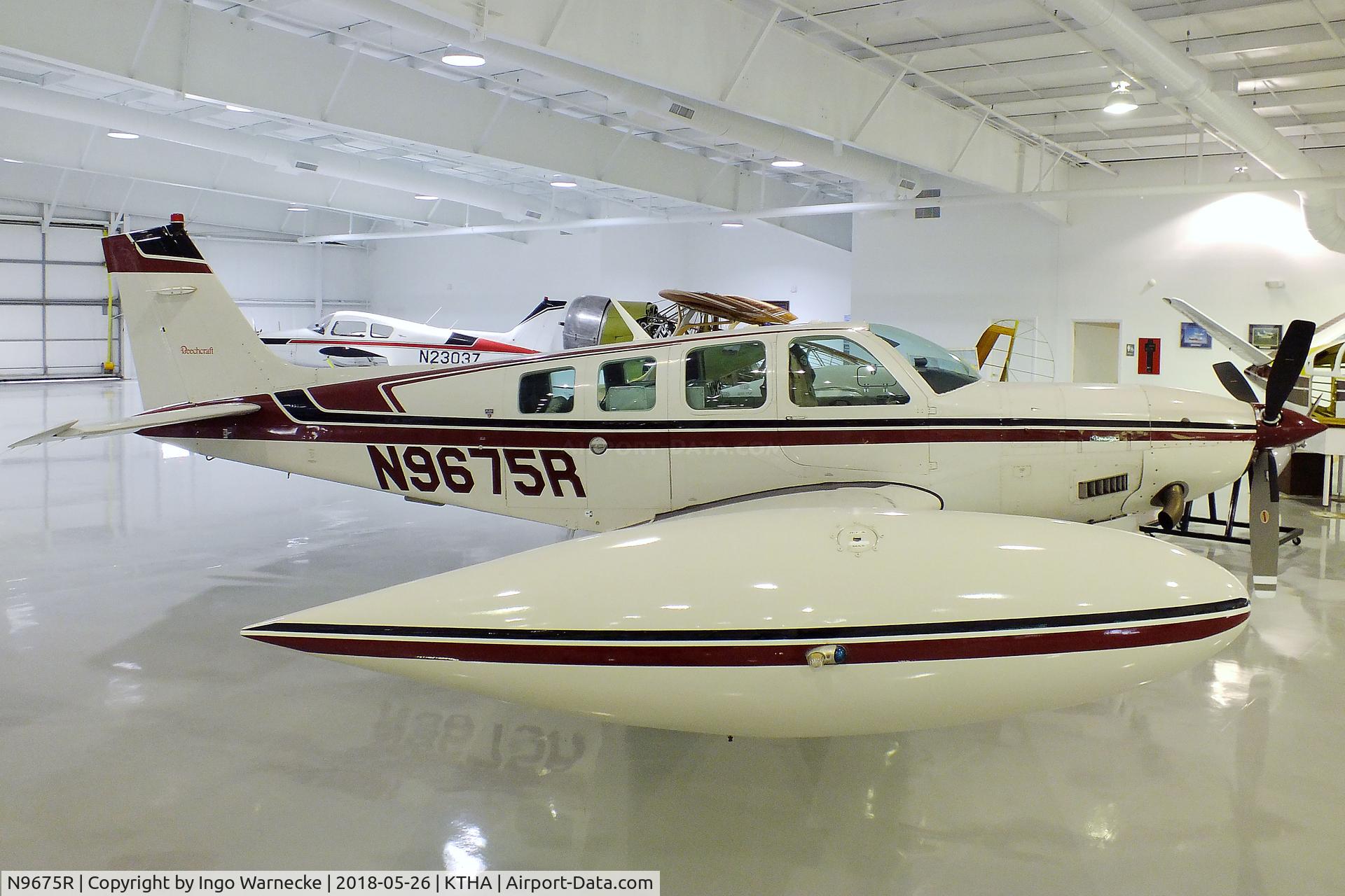 N9675R, 1989 Beech A36 Bonanza 36 C/N E-2503, Beechcraft / Reiss A36 Turbo Bonanza, converted to Soloy Allison 250-B17C turboprop, at the Beechcraft Heritage Museum, Tullahoma TN