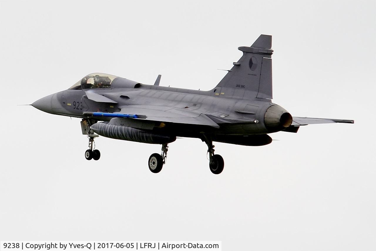 9238, Saab JAS-39C Gripen C/N 39238, Saab JAS-39C Gripen, On final rwy 26, Landivisiau Naval Air Base (LFRJ) Tiger Meet 2017
