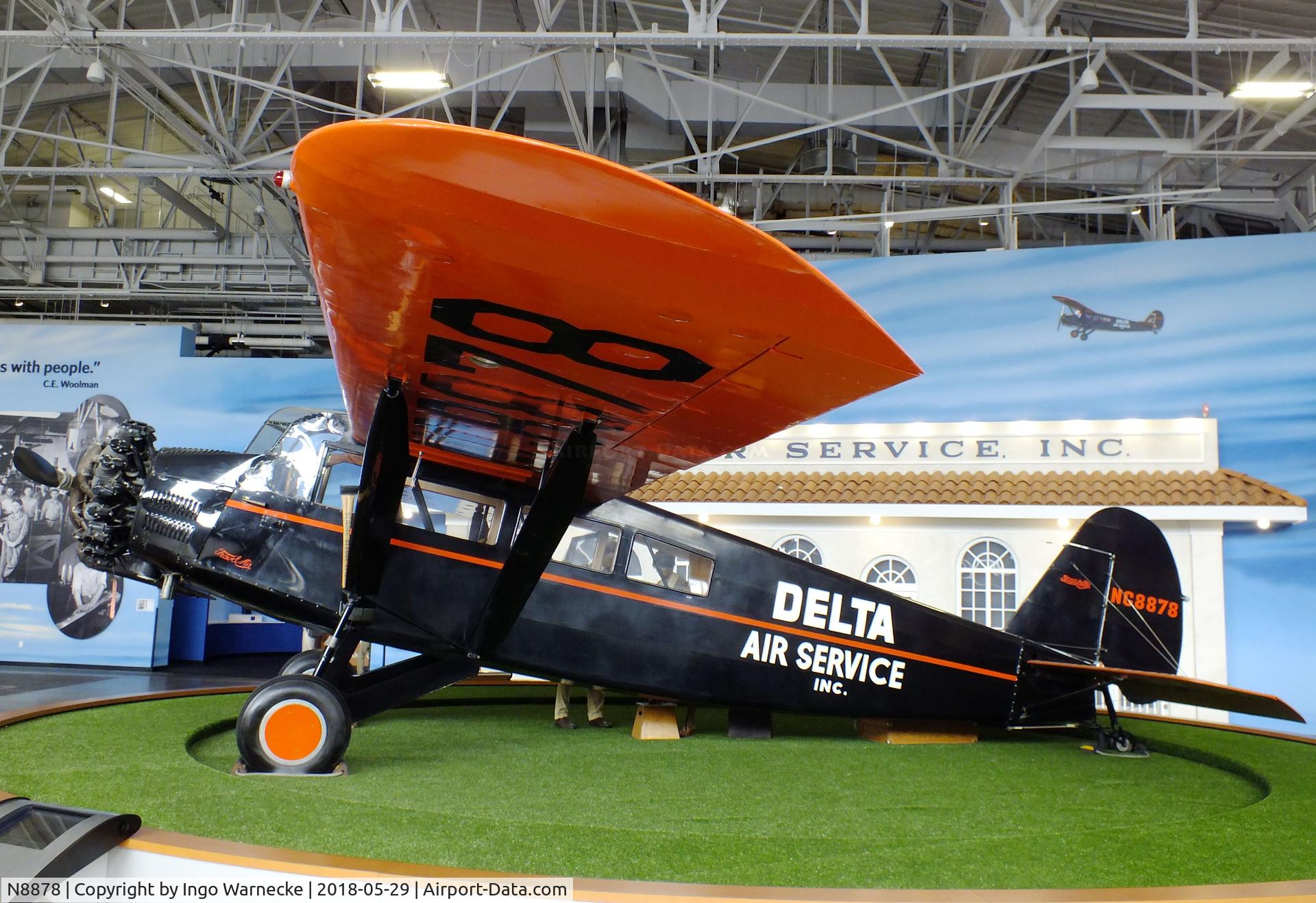 N8878, 1931 Curtiss-Wright Travel Air 6-B C/N 6B-2040, Travel Air 6000 (Curtiss-Wright 6B) at the Delta Flight Museum, Atlanta GA