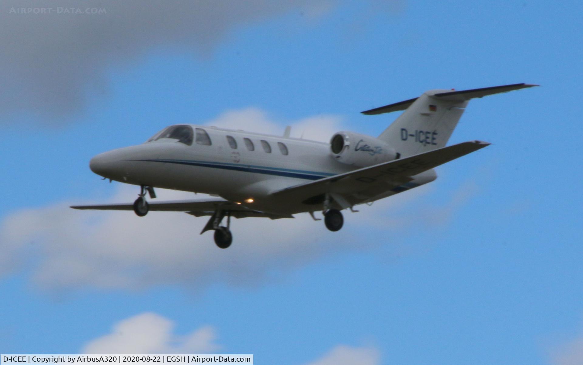 D-ICEE, 1995 Cessna 525 CitationJet C/N 525-0096, Arriving at NWI