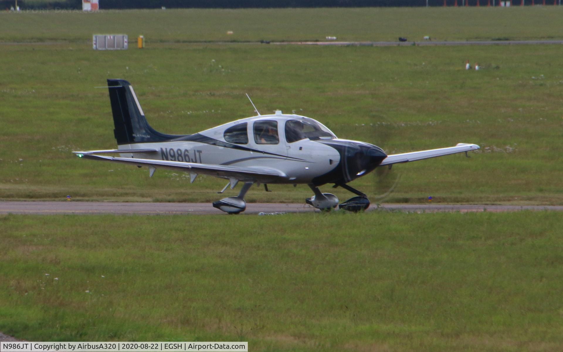 N986JT, 2014 Cirrus SR-22T GTS Platinum C/N 0937, Departing Norwich