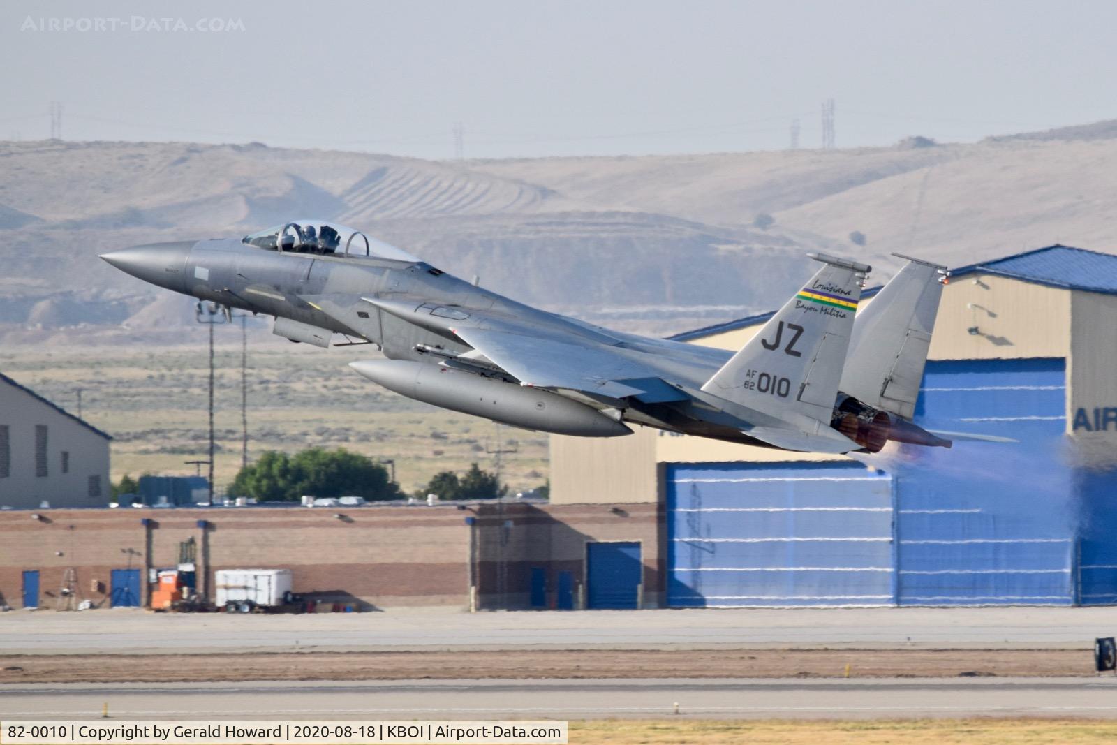 82-0010, 1982 McDonnell Douglas F-15C Eagle C/N 822/C241, Climb out from 10L. 159th FW 