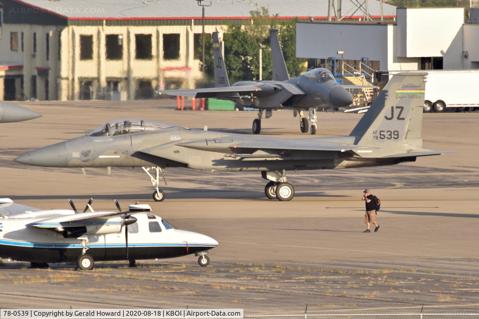 78-0539, 1978 McDonnell Douglas F-15C Eagle C/N 0529/C072, Taxiing on the north GA ramp. 159th FW 