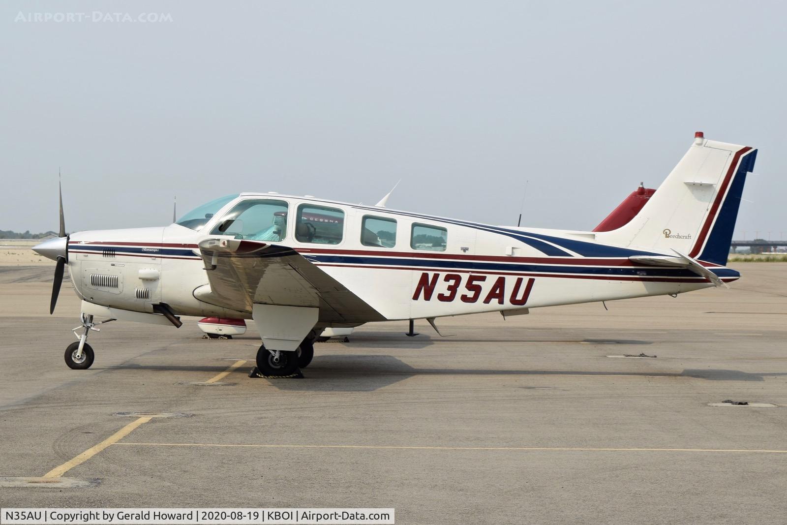 N35AU, 1985 Beech B36TC Bonanza C/N EA-448, Parked on the north GA ramp.