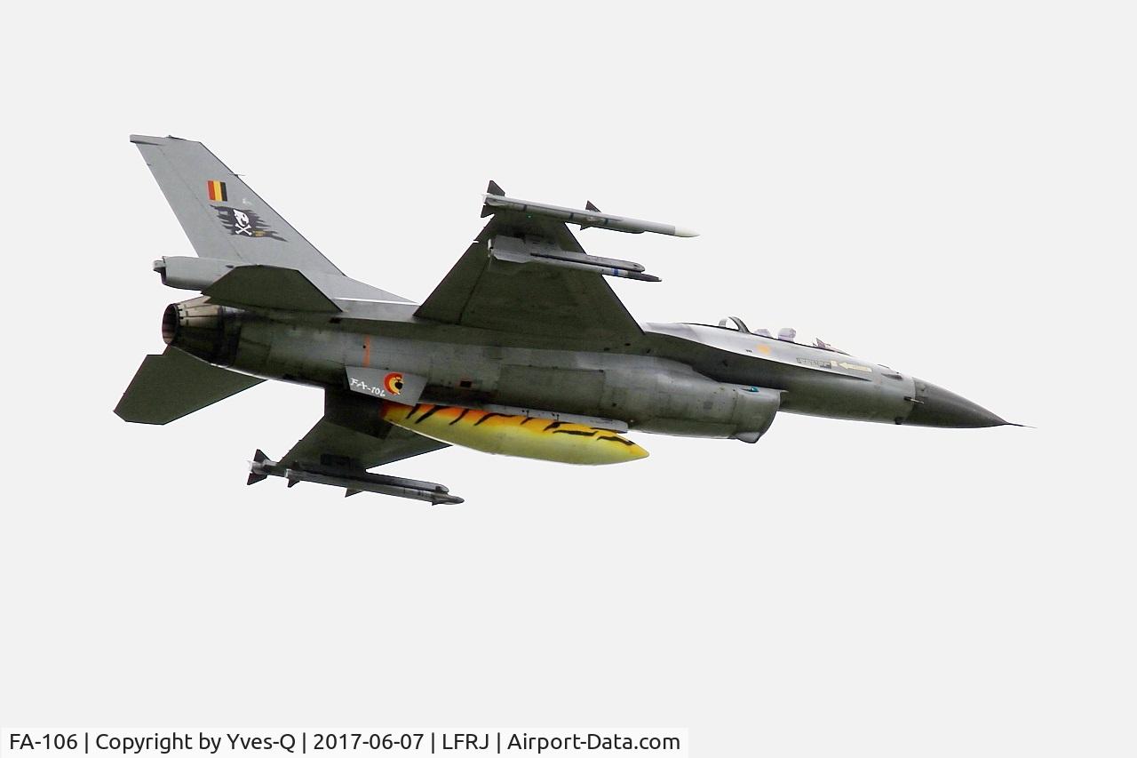 FA-106, SABCA F-16AM Fighting Falcon C/N 6H-106, SABCA F-16AM Fighting Falcon, Take off rwy 26, Landivisiau Naval Air Base (LFRJ) Tiger Meet 2017