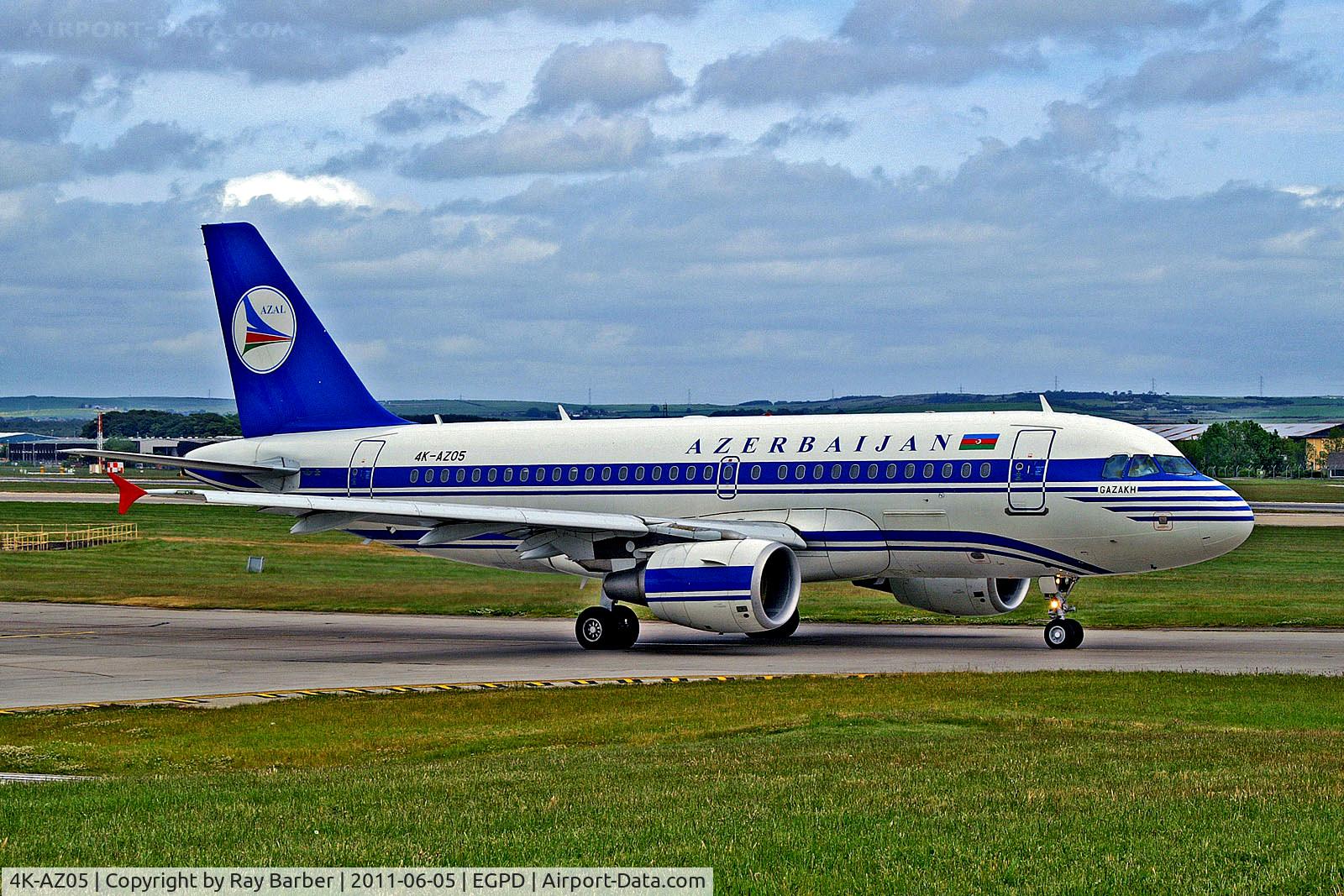 4K-AZ05, 2006 Airbus A319-111 C/N 2788, 4K-AZ05   Airbus A319-111 [2788] (Azerbaijan Airlines) Aberdeen (Dyce)~G 05/06/2011