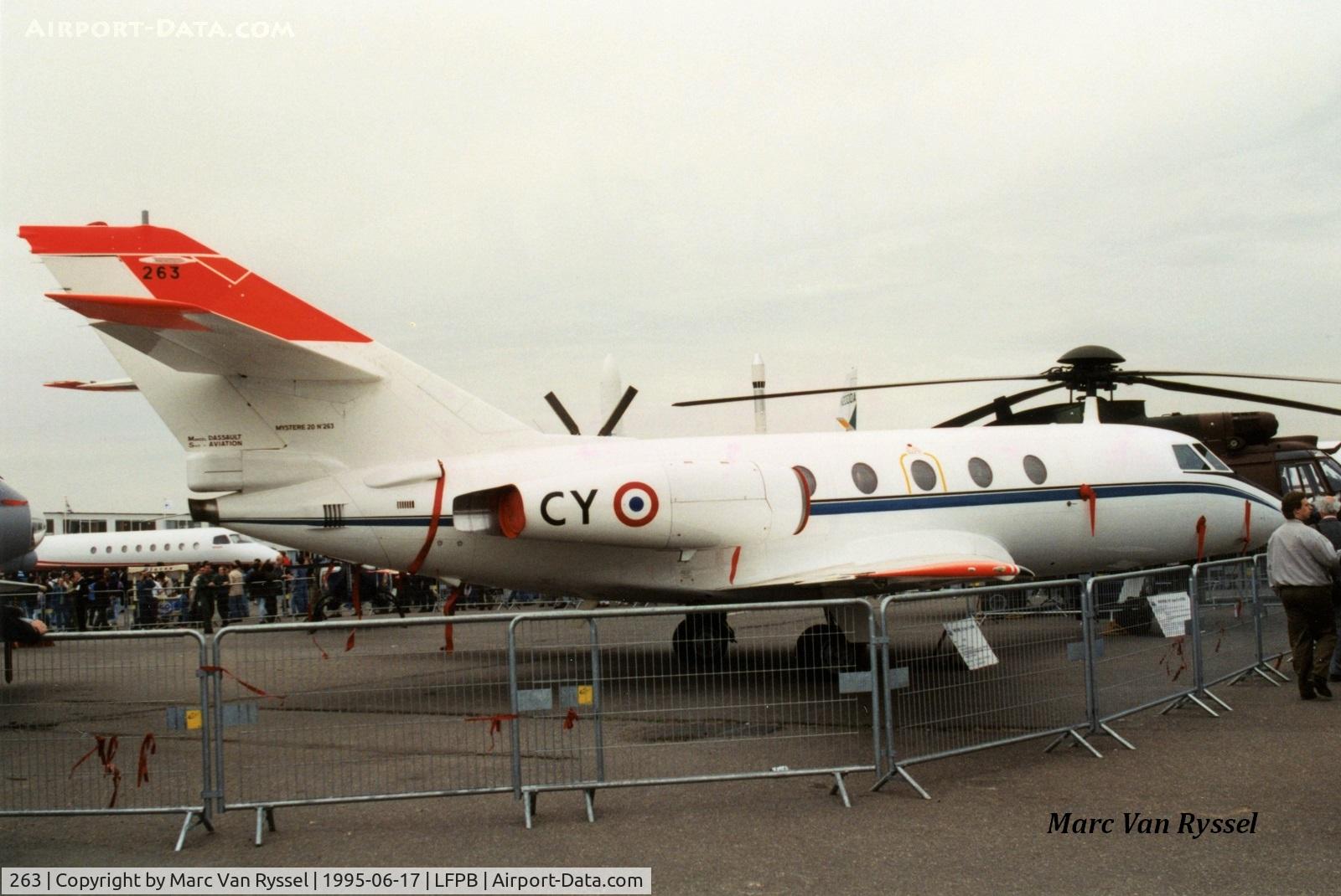 263, 1972 Dassault Falcon (Mystere) 20E C/N 263, At Paris Airshow 1995.
