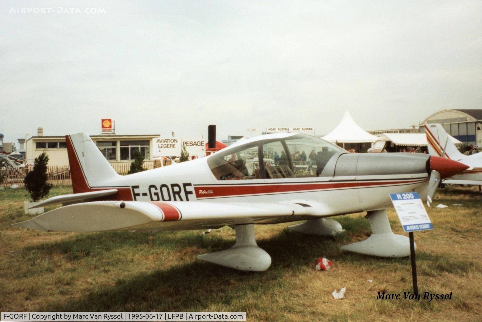 F-GORF, 1995 Robin HR-200-120B C/N 291, At Paris Airshow 1995.