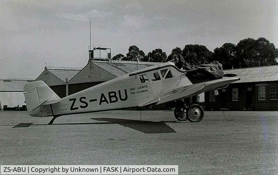 ZS-ABU, Junkers F.13HE C/N 2055, Maj Allister Miller’s aircraft at AFB Swartkop
