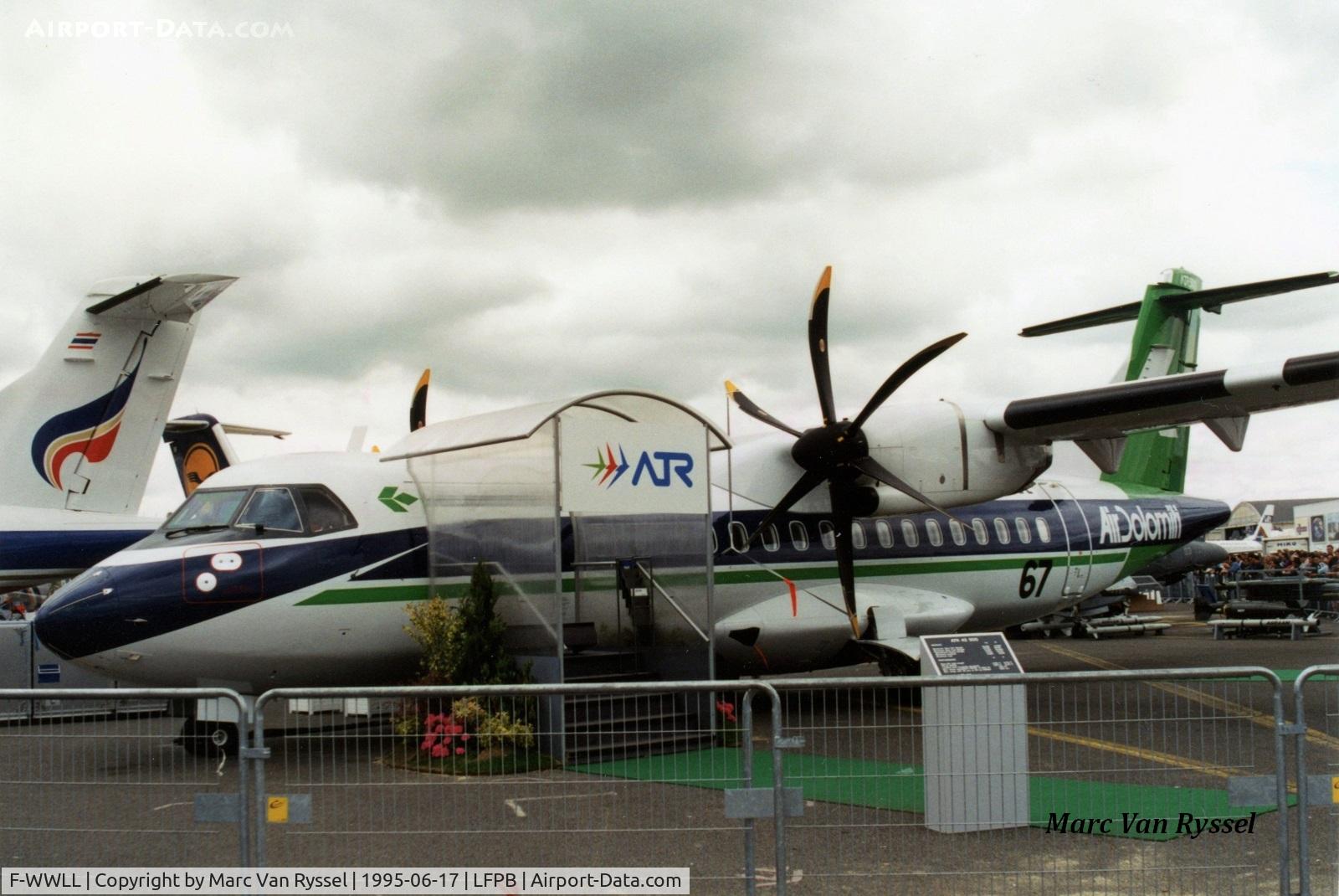 F-WWLL, 1995 ATR 42-500 C/N 462, Air Dolomiti F-WWLL at Paris Airshow 1995.