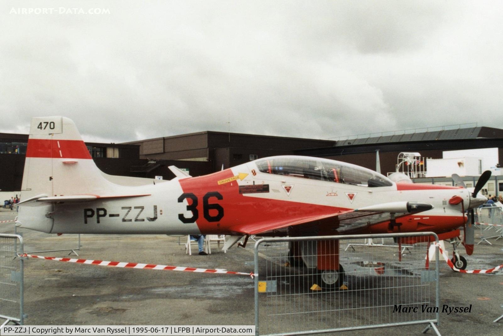 PP-ZZJ, Embraer EMB-312F Tucano C/N 312470, PP-ZZJ at Paris Airshow 1995. Became 470 with Armée de l'Air.