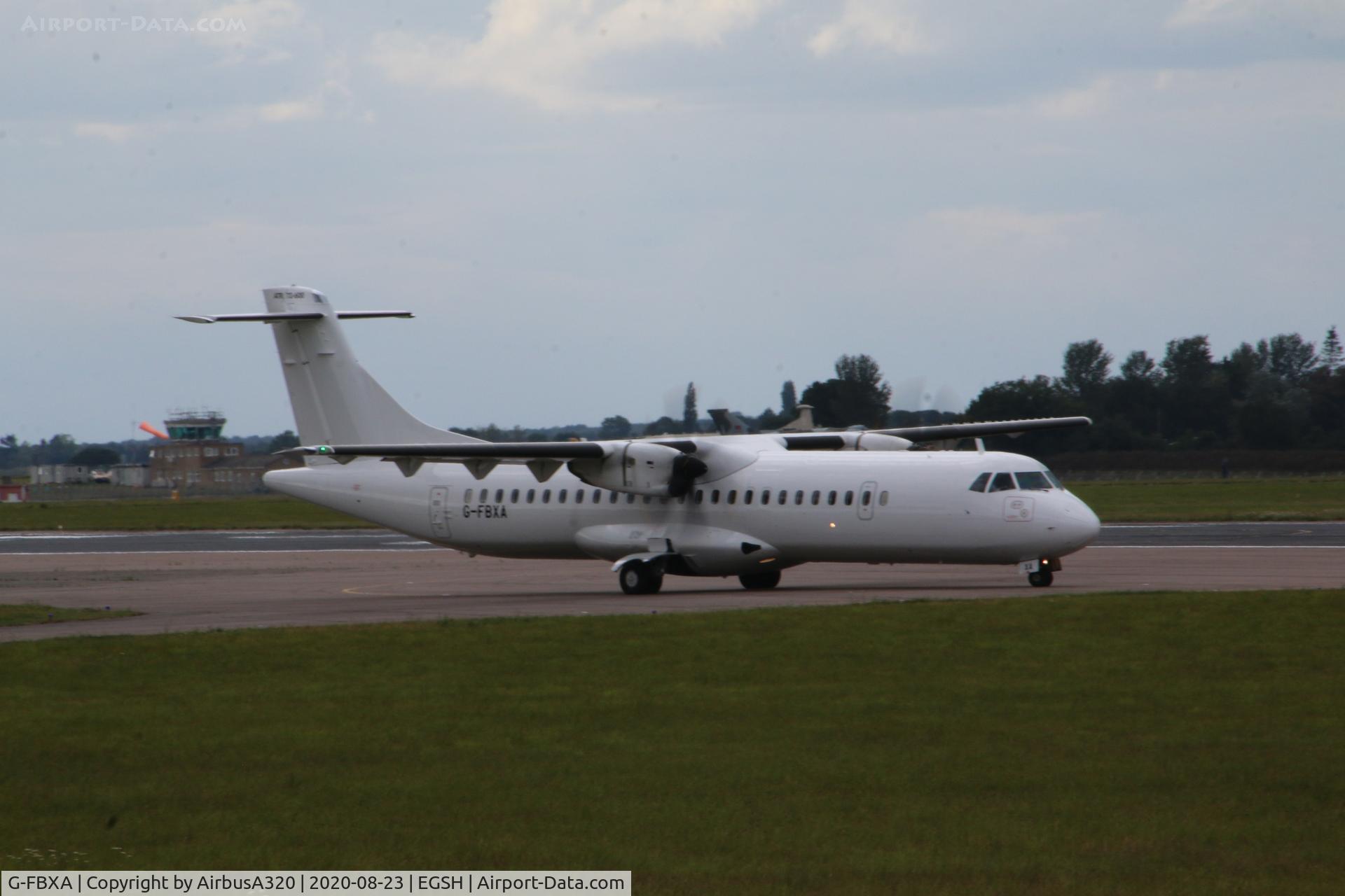 G-FBXA, 2015 ATR 72-212A (600) C/N 1260, Departing Norwich on a football charter