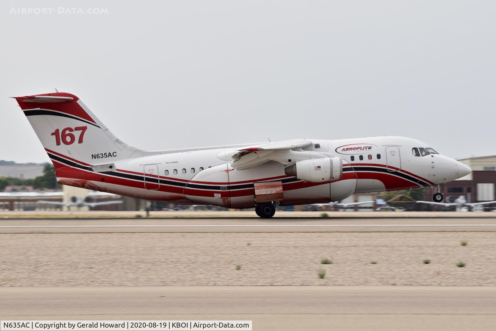 N635AC, 1998 British Aerospace Avro 146-RJ85 C/N E.2330, Take off from 28R.