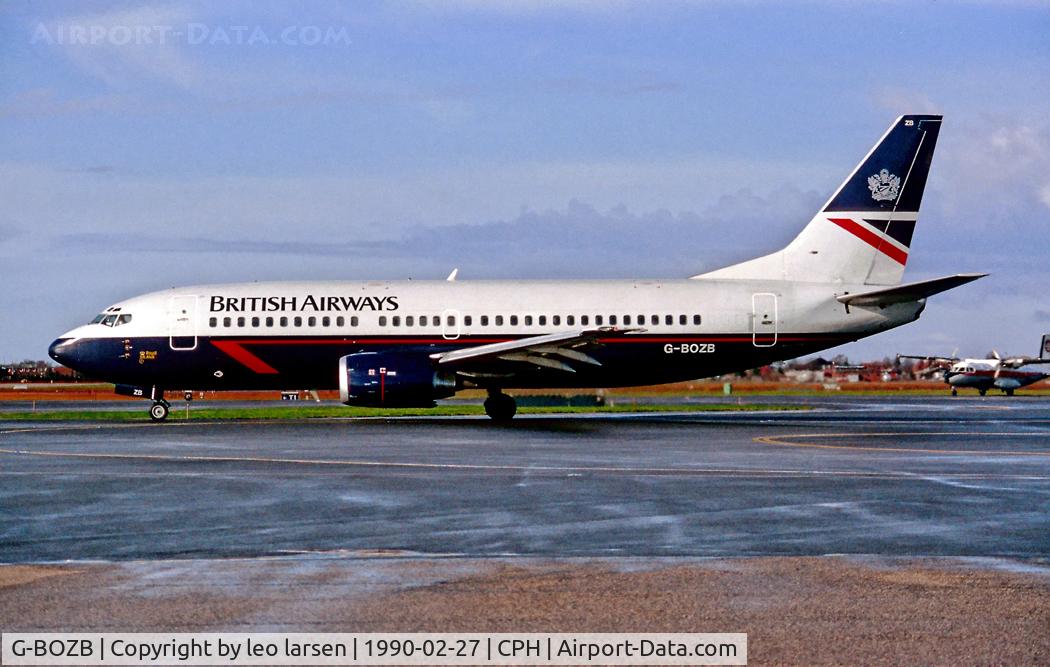 G-BOZB, 1988 Boeing 737-3L9 C/N 24219, Copenhagen 27.2.1990