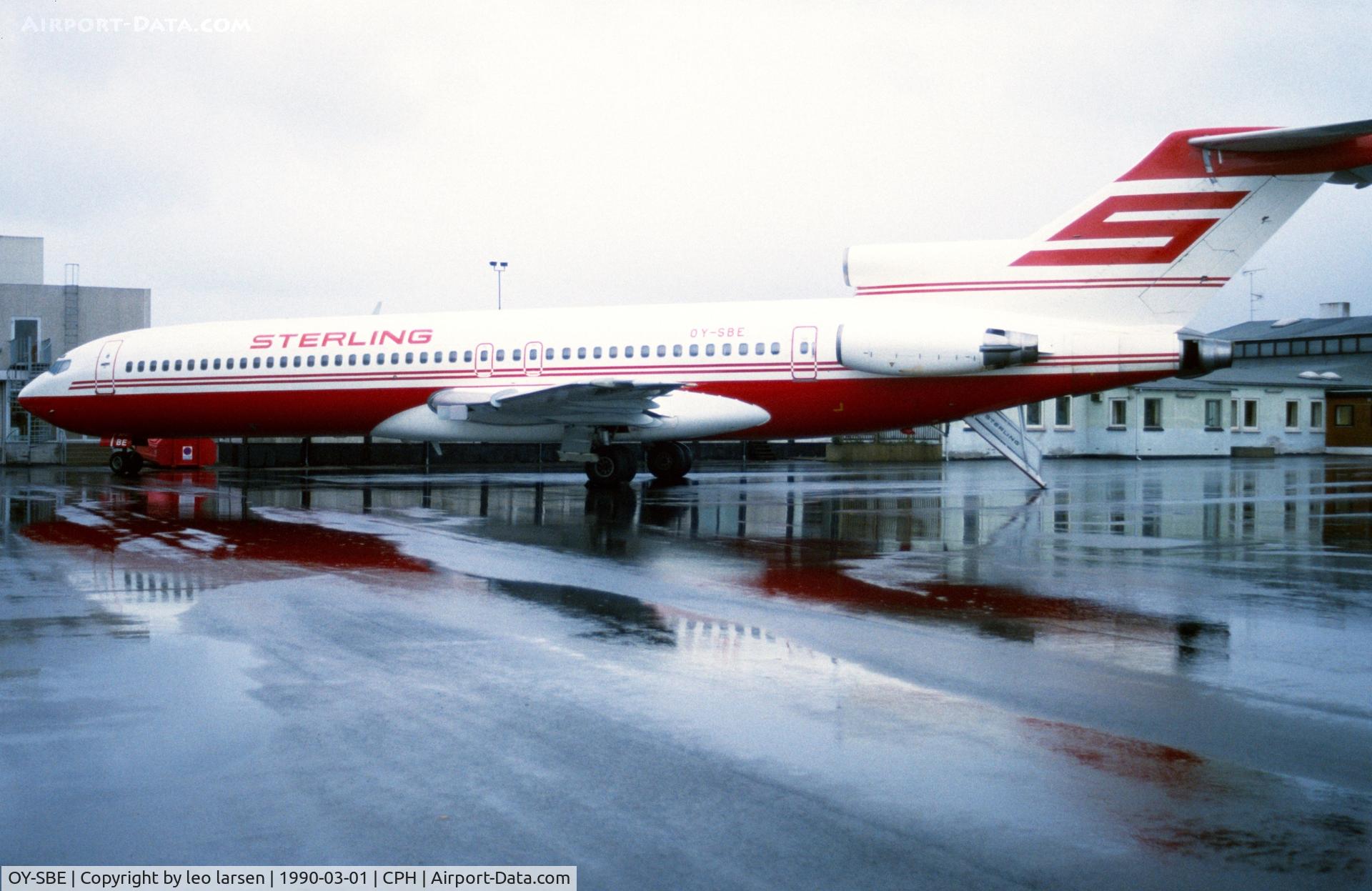 OY-SBE, 1980 Boeing 727-2J4 C/N 22079, Copenhagen 1.3.1990