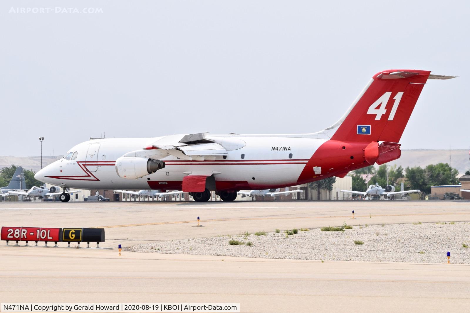 N471NA, 1989 British Aerospace BAe.146-200 C/N E2136, Landing roll out.