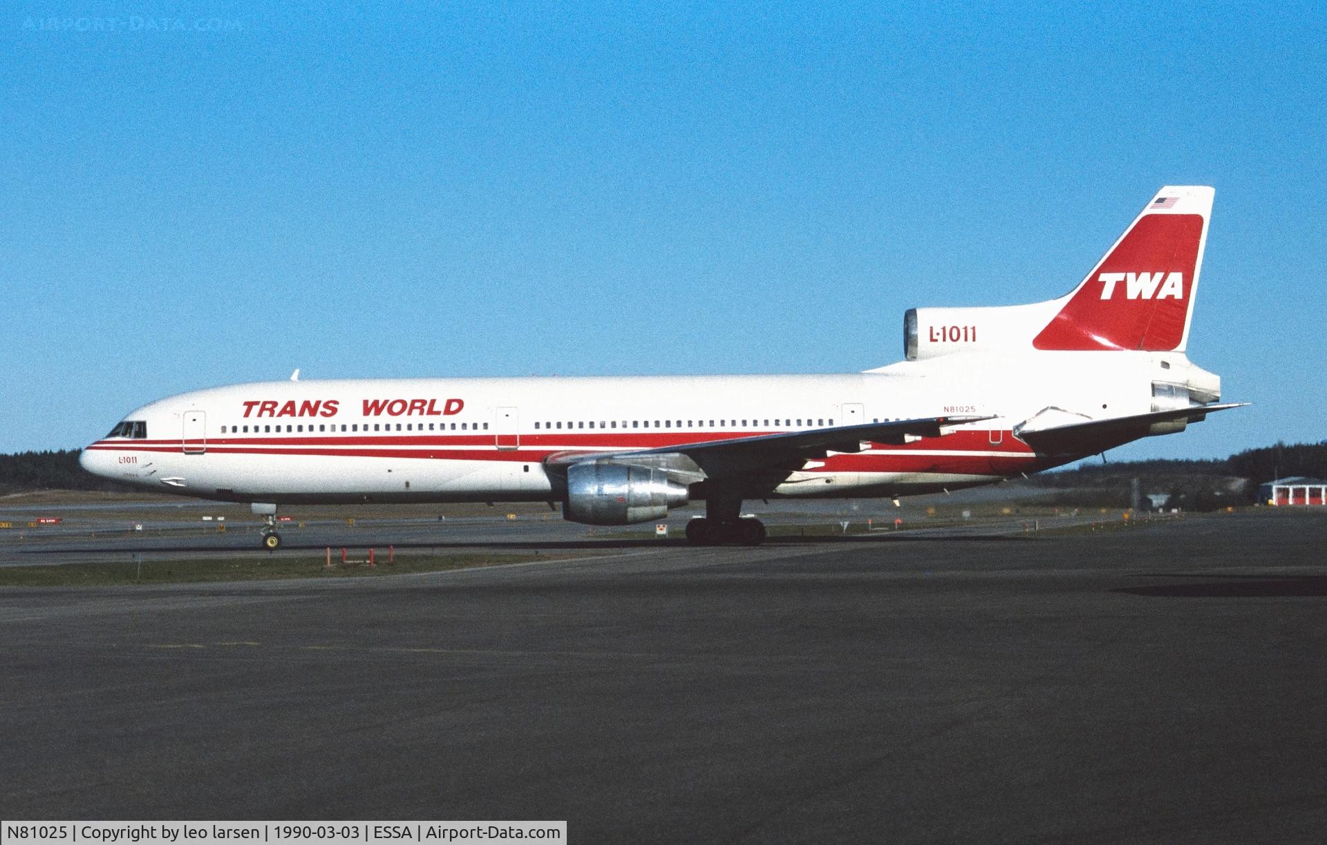 N81025, Lockheed L-1011-385-1-15 TriStar 100 C/N 193B-1098, Arlanda 3.3.1990