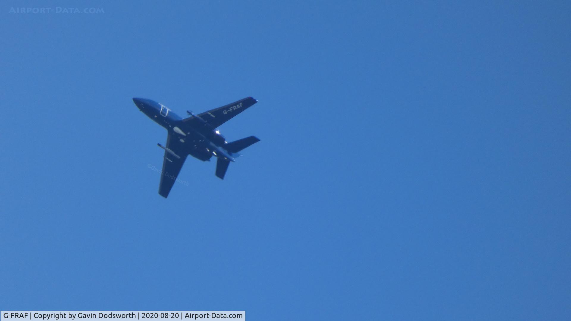 G-FRAF, 1974 Dassault Falcon (Mystere) 20E C/N 295, Over Darlington on Monday 24th August 2020