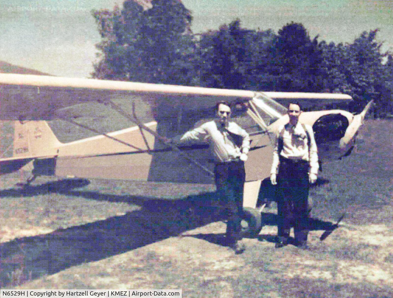 N6529H, 1946 Piper J3C-85 C/N 19718, 1947 picture showing the second owner of N6529H, the Geyer brothers, in Mena, Arkansas, 1947.