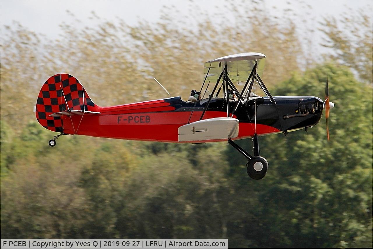 F-PCEB, Hatz CB-1 C/N 639, Hatz CB-1, On final rwy 22, Morlaix-Ploujean airport (LFRU-MXN) air show 2019