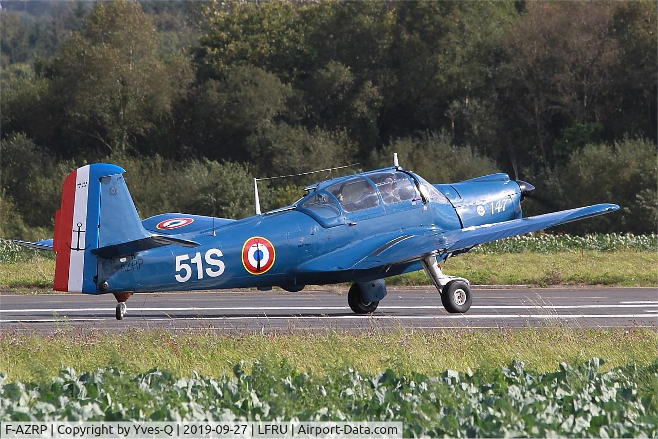 F-AZRP, 1957 Morane-Saulnier MS-733 Alcyon C/N 147, Morane-Saulnier MS-733 Alcyon, Lining up rwy 22, Morlaix-Ploujean airport (LFRU-MXN) air show 2019