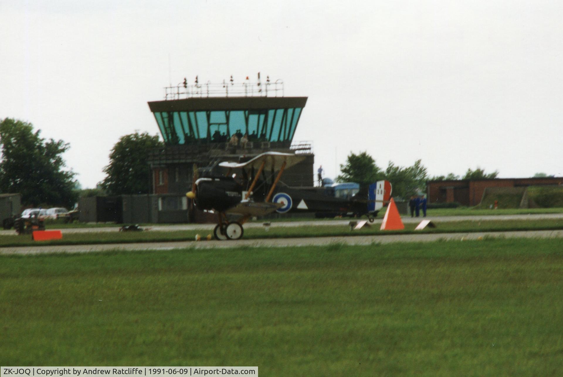 ZK-JOQ, Airco DH5 C/N A9507, A9507/N950JS, now ZK-JOQ, Airco DH.5, at a wet RAF Church Fenton Airshow, 9th June 1991.