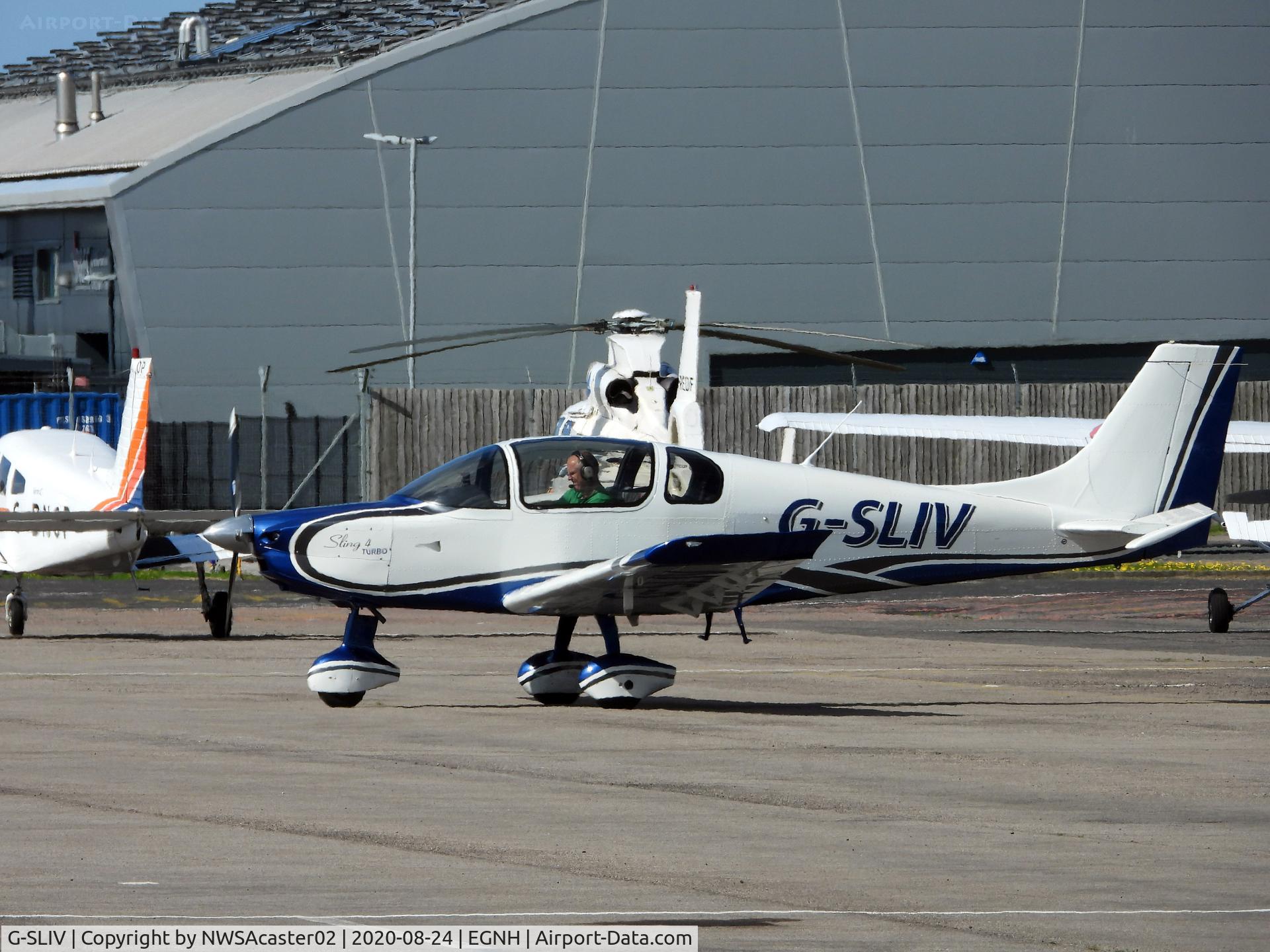 G-SLIV, 2017 The Airplane Factory Sling 4 C/N LAA 400-15445, Taxiing at Blackpool
