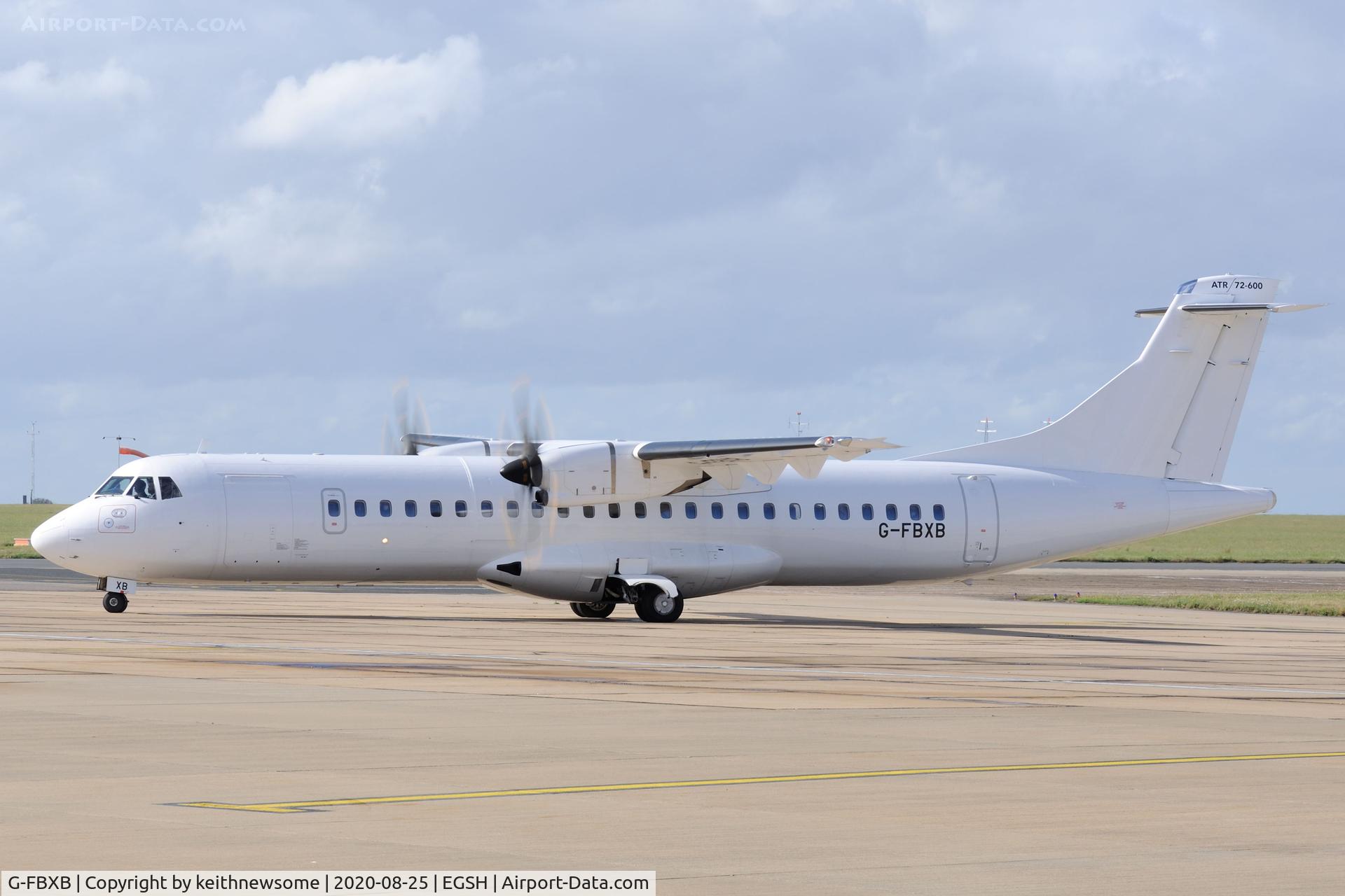 G-FBXB, 2015 ATR 72-212A C/N 1277, Arriving at Norwich from Aberdeen.