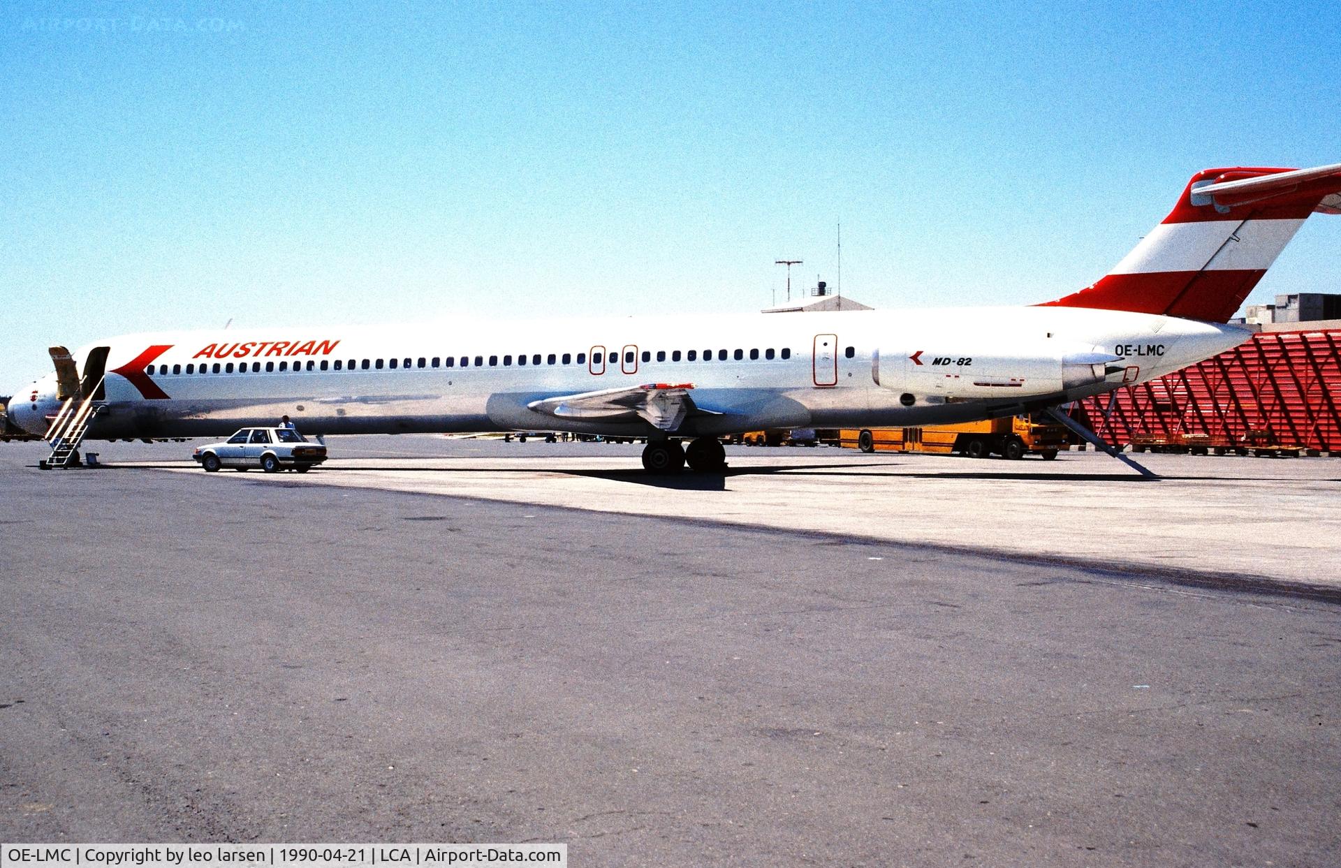 OE-LMC, 1986 McDonnell Douglas MD-82 (DC-9-82) C/N 49372, Larnaca 21.4.1990