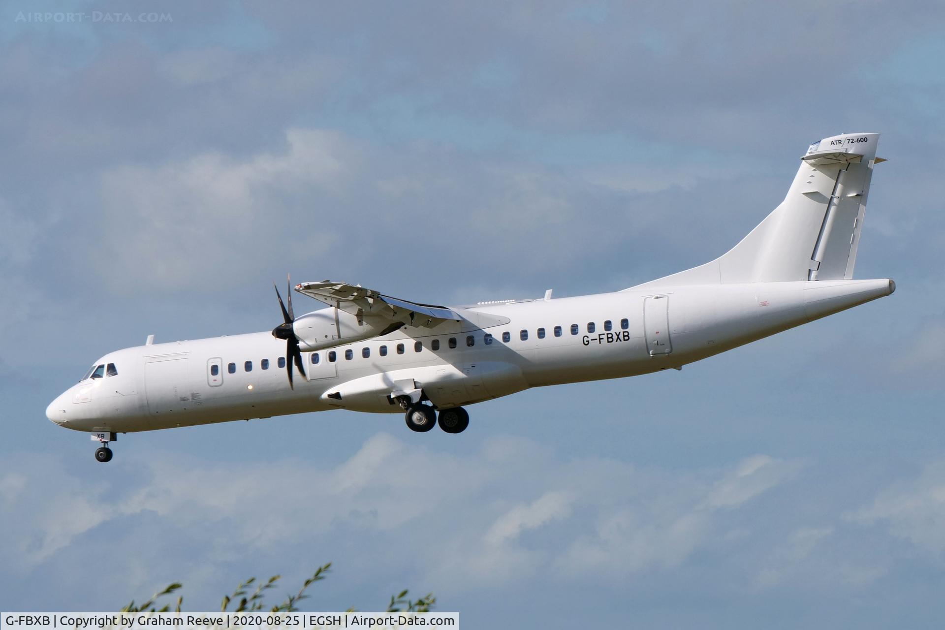 G-FBXB, 2015 ATR 72-212A C/N 1277, Landing at Norwich.