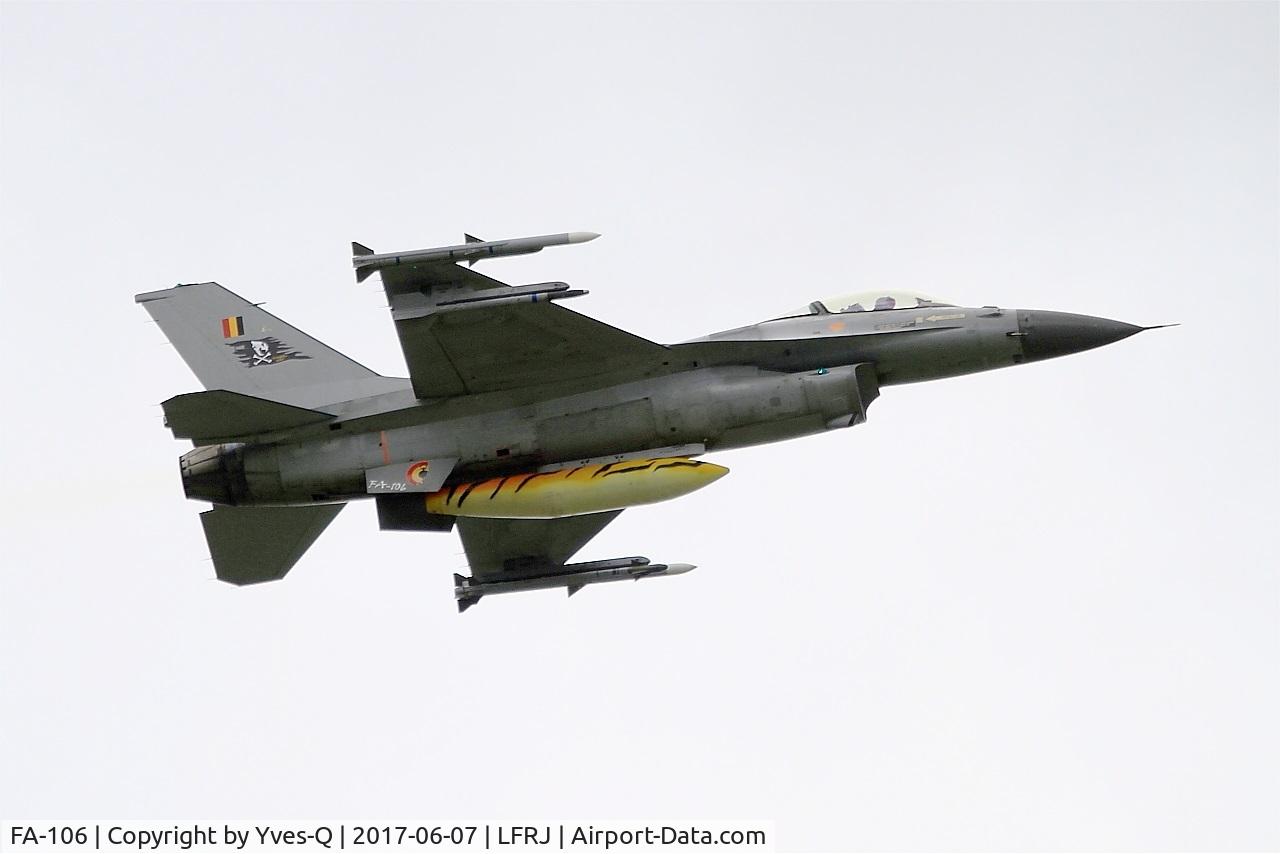 FA-106, SABCA F-16AM Fighting Falcon C/N 6H-106, SABCA F-16AM Fighting Falcon, Take off rwy 26, Landivisiau Naval Air Base (LFRJ) Tiger Meet 2017