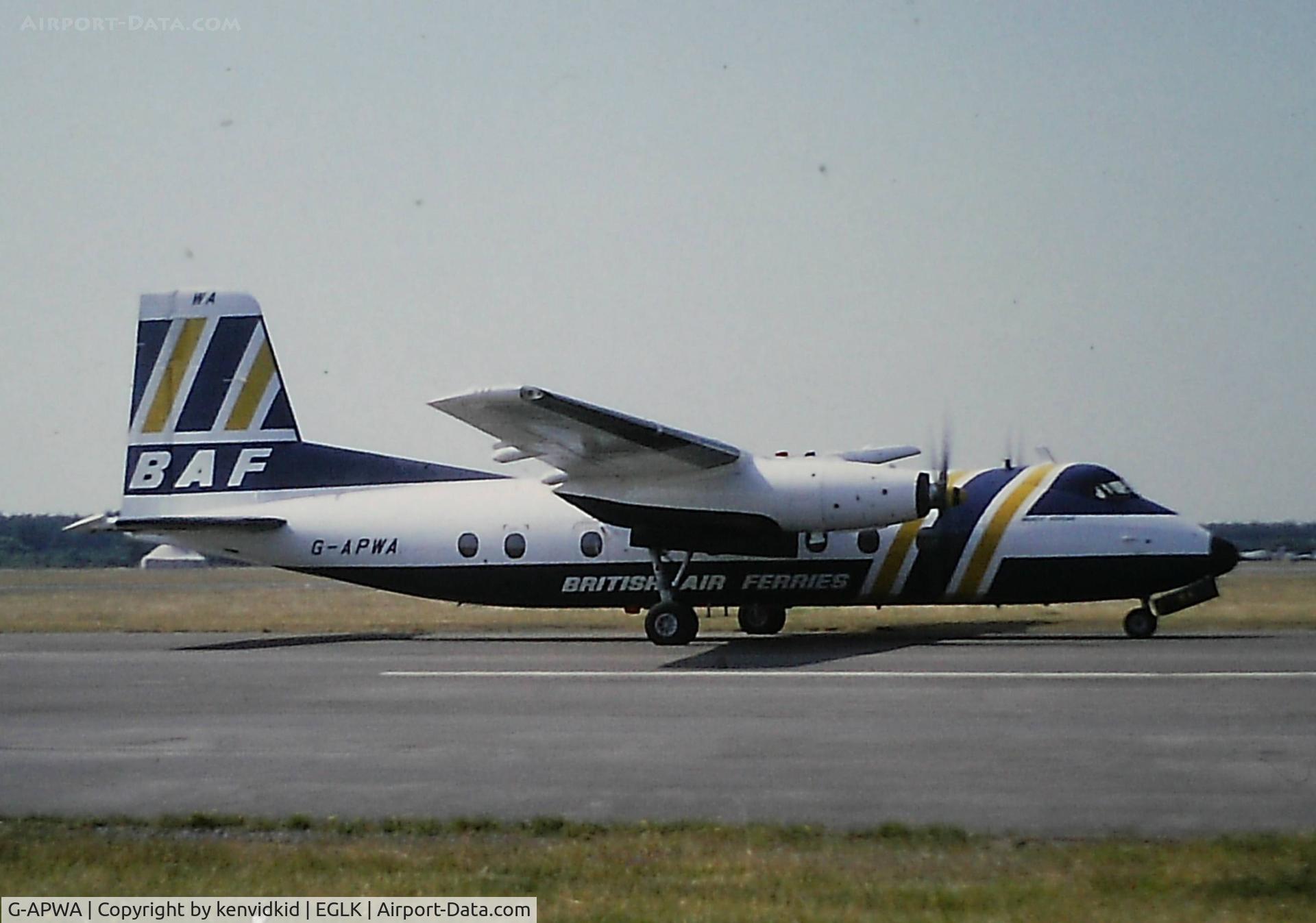 G-APWA, 1959 Handley Page HPR-7 Herald 201 C/N 149, At Blackbushe during the 1977 airshow.
