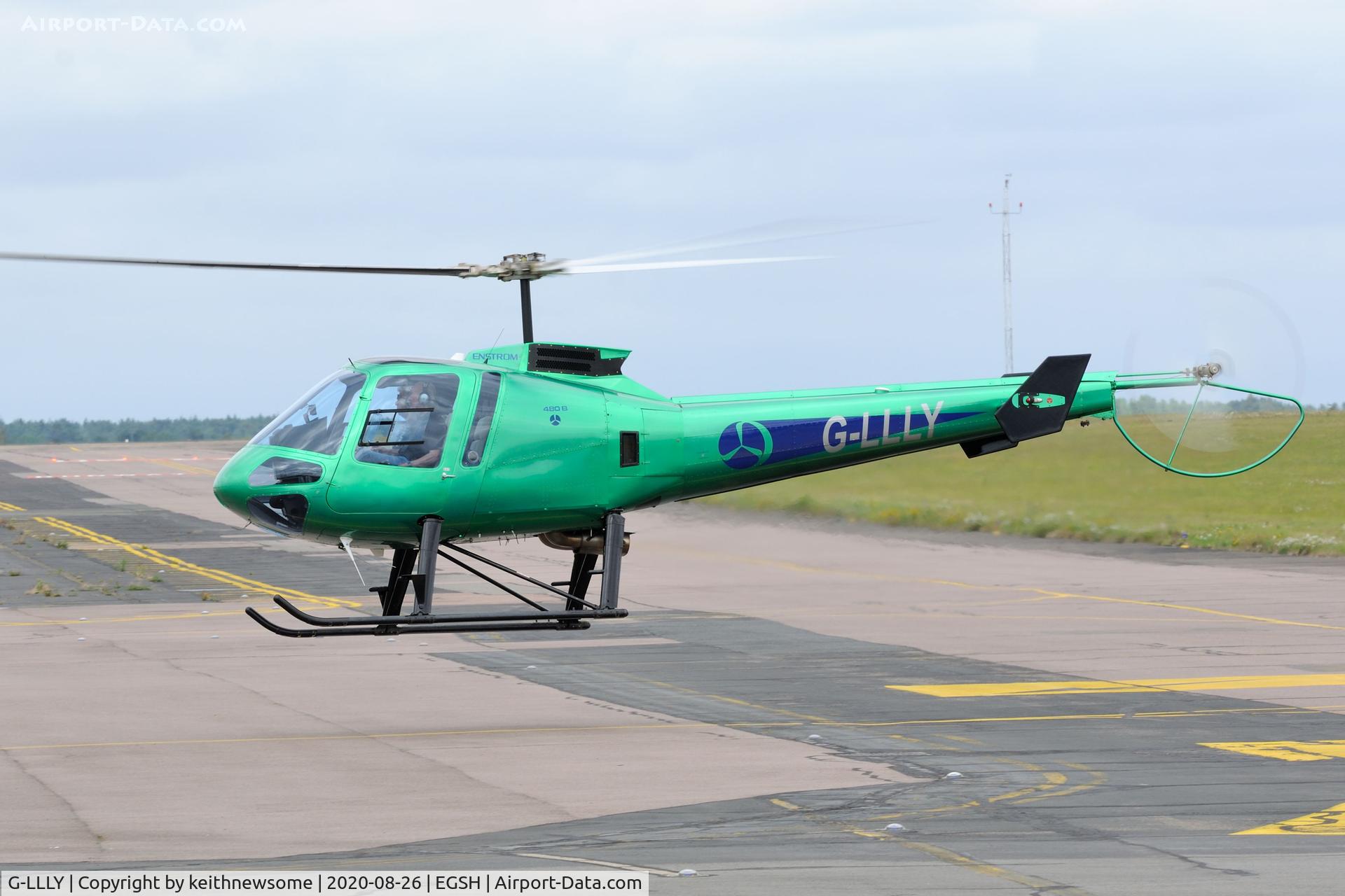 G-LLLY, 2005 Enstrom 480B C/N 5076, Arriving at Norwich.