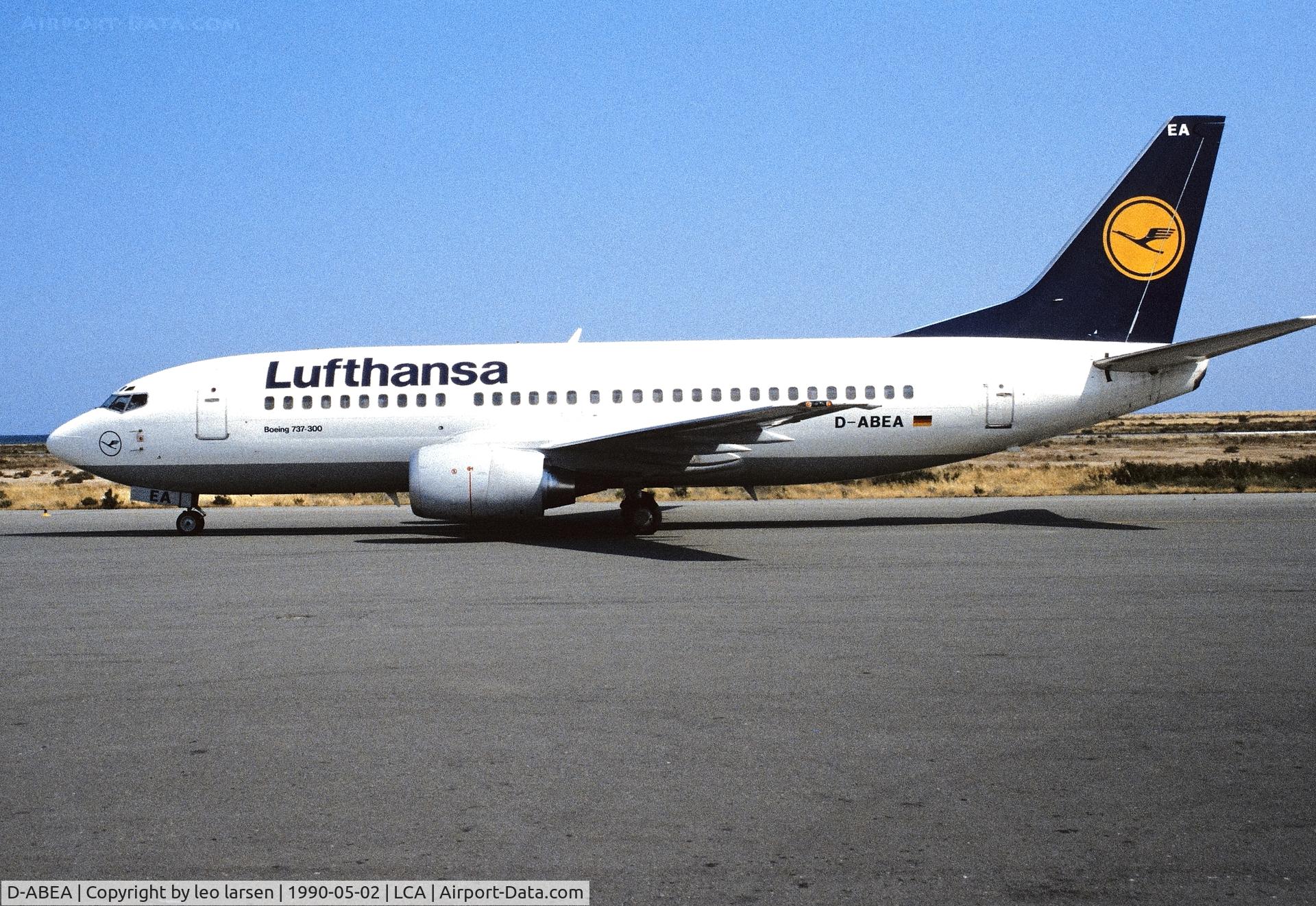 D-ABEA, 1990 Boeing 737-330 C/N 24565, Larnaca 2.5.1990