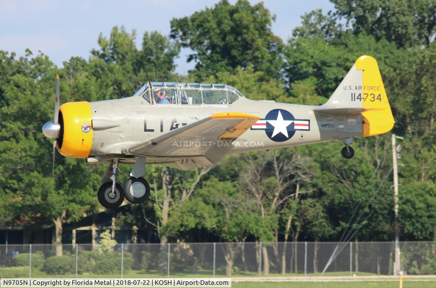 N9705N, 1952 North American T-6G Texan C/N 182-421, T-6G Texan